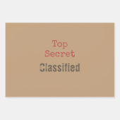 Funny Top Secret Gift Wrapping Set Geschenkpapier Set (Vorderseite)