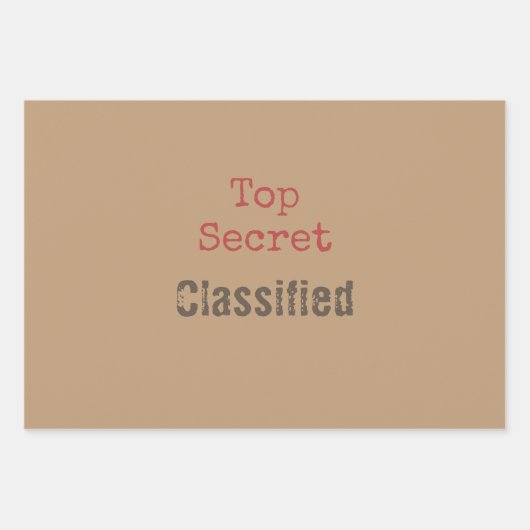 Funny Top Secret Gift Wrapping Set Geschenkpapier Set (Vorderseite)