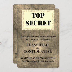 Funny Top Secret Überraschung Geburtstagsparty Einladung