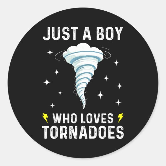 Funny Tornado Gift For Boys Kids Hurricane Weather Runder Aufkleber (Vorderseite)