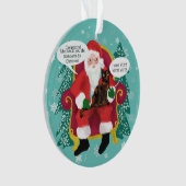 Funny Tortie Cat trifft Weihnachten im Foto Ornament (Vorderseite)