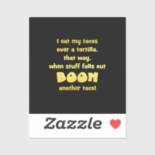 Funny Tortilla Boom Joke Aufkleber