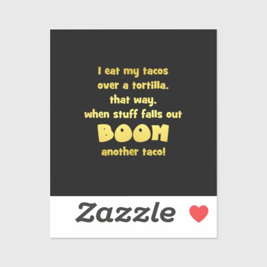 Funny Tortilla Boom Joke Aufkleber (Blatt)