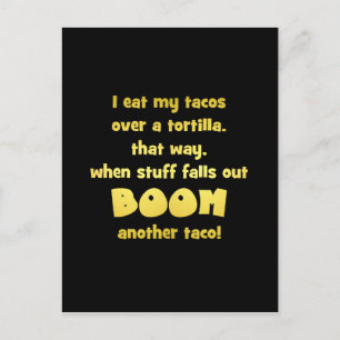 Funny Tortilla Boom Joke Feiertagspostkarte