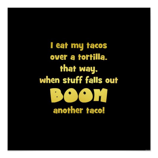 Funny Tortilla Boom Joke Poster (Vorderseite)
