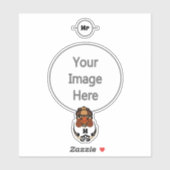 Funny Tortoise Chilling Monogram Aufkleber (Blatt)