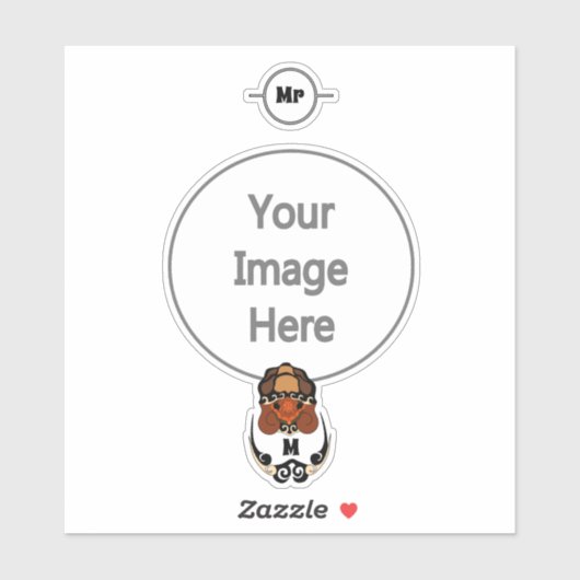 Funny Tortoise Chilling Monogram Aufkleber (Blatt)