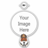 Funny Tortoise Chilling Monogram Aufkleber (Vorderseite)