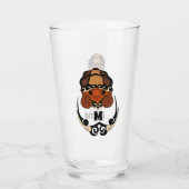 Funny Tortoise Chilling Monogram Glas (Rückseite)