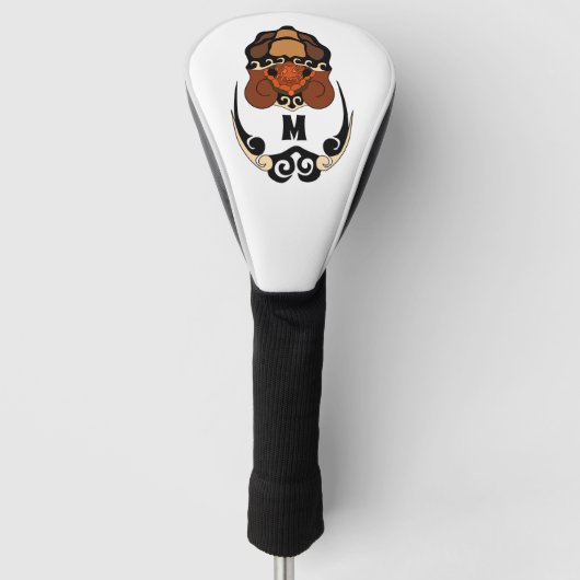 Funny Tortoise Chilling Monogram Golf Headcover (Vorderseite)
