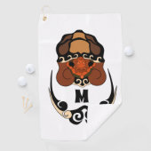 Funny Tortoise Chilling Monogram Golfhandtuch (Insitu)