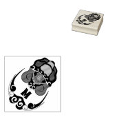 Funny Tortoise Chilling Monogram Gummistempel (Stempel)