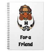 Funny Tortoise Chilling Monogram Notizblock (Vorderseite)