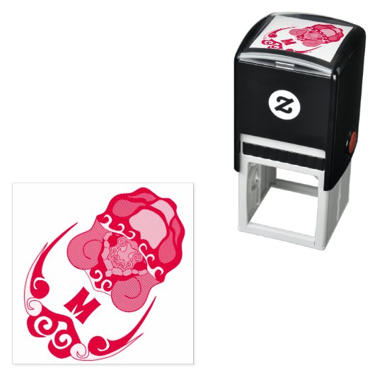 Funny Tortoise Chilling Monogram Permastempel (Beispiel)