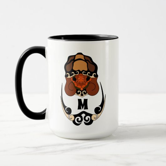 Funny Tortoise Chilling Monogram Tasse (Links)