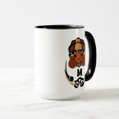 Funny Tortoise Chilling Monogram Tasse (VorderseiteRechts)