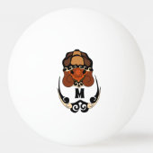 Funny Tortoise Chilling Monogram Tischtennisball (Vorderseite)