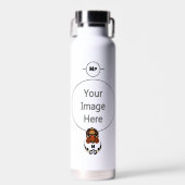 Funny Tortoise Chilling Monogram Trinkflasche (Vorne)