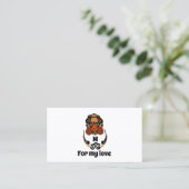 Funny Tortoise Chilling Monogram Visitenkarte (Stehend Vorderseite)