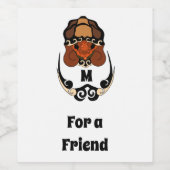 Funny Tortoise Chilling Monogram Weinetikett (Einzelnes Label)