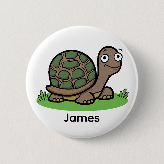 Funny Tortoise Custom Button (Vorderseite)