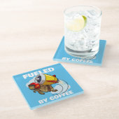 Funny Tortoise gespeist von Coffee Jet Pack Cartoo Glasuntersetzer (Schrägansicht)