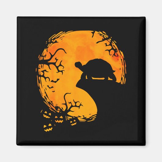 Funny Tortoise Halloween Silhouette Soky Tortoise Magnet (Vorne)