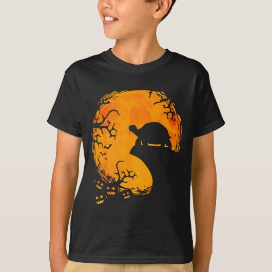 Funny Tortoise Halloween Silhouette Soky Tortoise T-Shirt (Vorderseite)