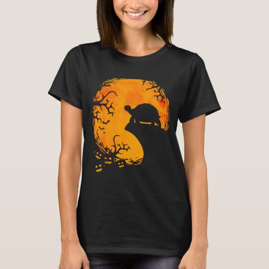 Funny Tortoise Halloween Silhouette Soky Tortoise  T-Shirt (Vorderseite)