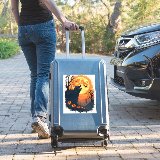 Funny Tortoise Halloween Silhouette Spooky Tortois Aufkleber (Koffer Insitu)