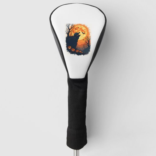 Funny Tortoise Halloween Silhouette Spooky Tortois Golf Headcover (Vorderseite)