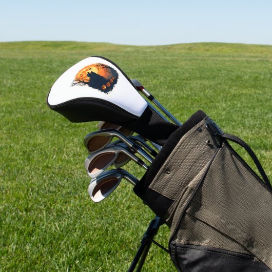 Funny Tortoise Halloween Silhouette Spooky Tortois Golf Headcover (In SItu)