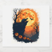 Funny Tortoise Halloween Silhouette Spooky Tortois Schaumweinetikett (Einzelnes Label)