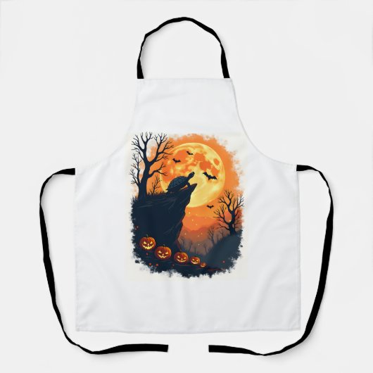 Funny Tortoise Halloween Silhouette Spooky Tortois Schürze (Vorderseite)