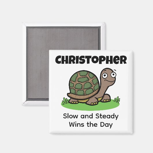 Funny Tortoise Langsamer und stetiger Individuelle Magnet (Vorderseite/Rückseite)