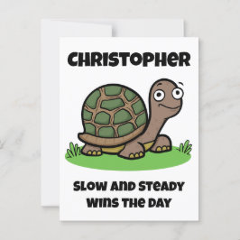 Funny Tortoise Langsamer und stetiger Individuelle Postkarte