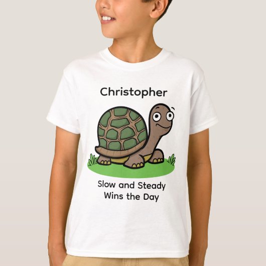Funny Tortoise Langsamer und stetiger Individuelle T-Shirt (Vorderseite)