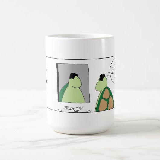 Funny Tortoise und das Haarwerk Kaffeetasse (Mittel)