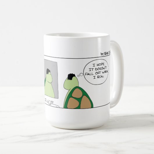 Funny Tortoise und das Haarwerk Kaffeetasse (VorderseiteRechts)