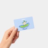 Funny tortoise wave surfing Cartoon Ausweis (Handheld)