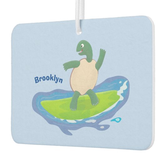 Funny tortoise wave surfing Cartoon Autolufterfrischer (Links)