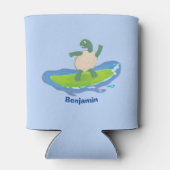 Funny tortoise wave surfing Cartoon Dosenkühler (Rückseite)