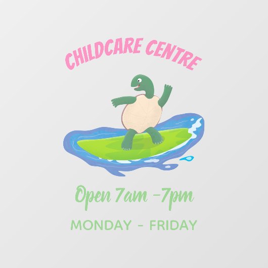 Funny tortoise wave surfing Cartoon Fensteraufkleber (Blatt)