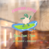 Funny tortoise wave surfing Cartoon Fensteraufkleber (Blatt 2)