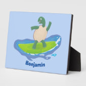 Funny tortoise wave surfing Cartoon Fotoplatte (Seite)
