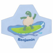 Funny tortoise wave surfing Cartoon Fußball (Flach)
