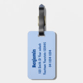 Funny tortoise wave surfing Cartoon Gepäckanhänger (Rückseite vertikal)