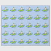 Funny tortoise wave surfing Cartoon Geschenkpapier (Flach)