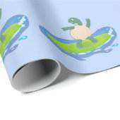 Funny tortoise wave surfing Cartoon Geschenkpapier (Rolleneckpunkt)