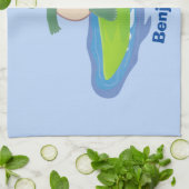 Funny tortoise wave surfing Cartoon Geschirrtuch (Gefaltet)